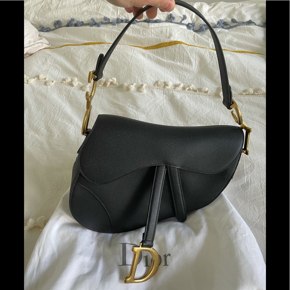 Dior Black Medium Saddle Bag